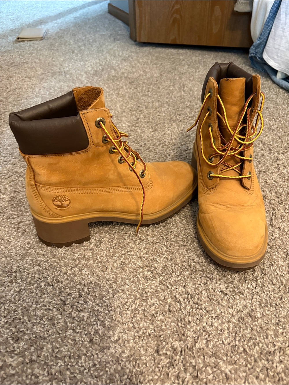 Timberland Wheat/Tan Nubuck Lace-Up Boots